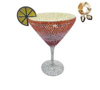 Martini Glass Purse for Women,Cocktail Goblet Evening Clutch Bag,Funny Wedding Party Prom Handbag