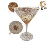 Martini Glass Purse for Women,Cocktail Goblet Evening Clutch Bag,Funny Wedding Party Prom Handbag