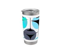 Martini ispirati agli anni Cinquanta Atomic in grigio blu e acqua Bicchiere termico in acciaio inox doppia parete