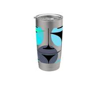 Martini ispirati agli anni Cinquanta Atomic in grigio blu e acqua Bicchiere termico in acciaio inox doppia parete