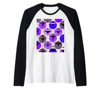 Martini Ispirati agli Anni Cinquanta Atomic in Melanzana e Viola Maglia con Maniche Raglan