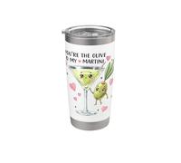 Martini Olive, simpatico gioco di parole d'amore, design a forma di coppia Bicchiere termico in acciaio inox doppia parete