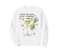 Martini Olive, Simpatico Gioco di Parole d'Amore, Design a Forma di Coppia Felpa