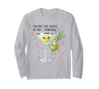 Martini Olive, Simpatico Gioco di Parole d'Amore, Design a Forma di Coppia Maglia a Manica