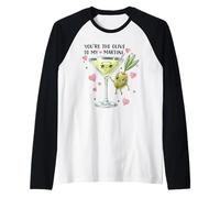 Martini Olive, Simpatico Gioco di Parole d'Amore, Design a Forma di Coppia Maglia con Maniche Raglan