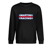 Martini Racing Logo Men's Long Sleeve Crewneck 100% Cotton Pullover Unisex Sweatshirts Black XL