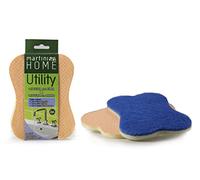 martini SPA - Home Utility - Spugna a Forma di Quadrifoglio in Poliuretano con Fibra abrasiva e Pelle Sintetica, 21.5x13.5X 2.5 cm, 54g, 2 unità