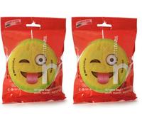 martini SPA - Massage Color - Spugna corpo Fruit Emoticons, poliuretano e microfibra, soggetti assortiti, 11.5x3.5cm, 75g, 1 unità, 1 (Confezione da 2)