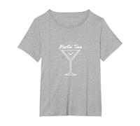 Martini Time Cocktail Hour Happy Hour Celebrazione Maglietta, Donna Plus-Size, Grigio Melange, 3X