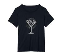 Martini Time Cocktail Hour Happy Hour Celebrazione Maglietta, Donna Plus-Size, Nero, 5X