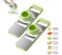 Martivex Slicer, 6-in-1 Safeprep Mandoline Slicer, Multi-Kitchen Tools, Stainless Steel Grater with Blades for Slicing, Shredding, Dicing, Fruits, Cheese and Vegetables (2Pcs)