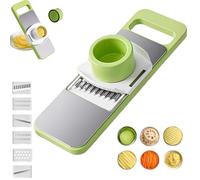 Martivex Slicer, 6-in-1 Vegetable Cutter, Multi-purpose Kitchen Tool with Stainless Steel Blades for Slicing,Shredding,Julienne,Waffle Cuts,Fruits,Cheese,and Vegetables,Fast Fuss-Free (1Pcs)