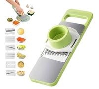 Martivex Slicer, 6-in-1 Vegetable Cutter, Multi-Purpose Kitchen Tool with Stainless Steel Blades for Slicing, Shredding, Julienne, Fruits, Cheese, and Vegetables (1Pcs)