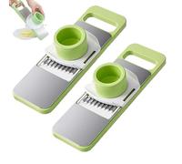 Martivex Slicer, Martivex 6-in-1 Mandoline Slicer, Safeprep Mandoline with Stainless Steel Blades, Compact Design with Interchangeable Blades, Easy to Use,for Slicing, Shredding and Dicing (2pcs)