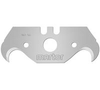 MARTOR 10 x LAMA A UNCINO, lame di ricambio per cutter, coltelli di sicurezza, 19 mm, affilate, in dispenser, riutilizzabili su 2 lati, NR. 56