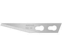MARTOR 100 x lama grafica, Lama di ricambio coltello grafico, coltello artigianale, bisturi, sbavatore, 5,7 mm, affilato, monouso, n. 34