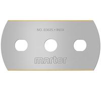 MARTOR 500 x Lama industriale arrotondata, Lama di ricambio Coltello di sicurezza, Acciaio inossidabile con rivestimento in nitruro di titanio, affilata, utilizzabile 4 volte, No. 83615.35