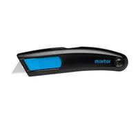 MARTOR Coltello di sicurezza con lama trapezoidale in acciaio inox, rientro lama, SECUPRO MEGASAFE, cutter professionale, alluminio, per destrorsi e mancini, logistica, certificato GS