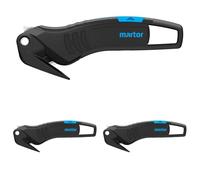 MARTOR Coltello di sicurezza, lama nascosta, SECUMAX 320, taglierino professionale per pellicole, leggero, plastica, per destrorsi e mancini, certificato GS (Confezione da 3)