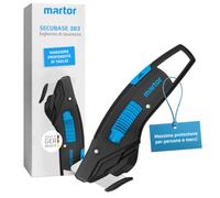 MARTOR SECUMAX 370 Coltello di sicurezza | Taglierino a lama coperta | Profondità 6-10 mm, graffiatore nastro, lama protegge utente & merce, cartone 3 strati. No. 370001.02