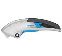 MARTOR SECUPRO MARTEGO Cutter di Sicurezza, Ritiro Lama, Alluminio | Destro & mancino, pince, manico alu, lama trapezoidale, ritiro autom., blocco, cartone, film. No. 122001.02