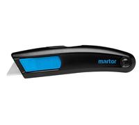 MARTOR SECUPRO MEGASAFE Cutter di Sicurezza, Lama Arrotondata, Cutter | Cursore doppio, manico alu, lama trapezoidale arrotondata, ritiro autom., cartone & film. No. 116006.02