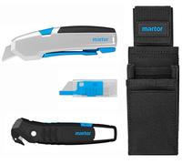 MARTOR Set di prodotti SECUPRO 625, coltello multiuso, set di coltelli, SECUMAX 350, lame di ricambio, custodia robusta da cintura, coltello in plastica rinforzata con fibra di vetro, impugnatura a