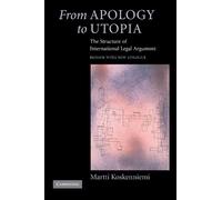 Martti Koskenniemi From Apology to Utopia (Tascabile)