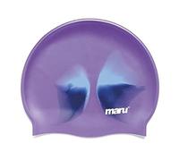 MARU Cuffia da nuoto in 100% silicone, cuffia da nuoto unisex, per adulti, leggera, per uomini e donne, comoda e resistente, progettata nel Regno Unito (viola/blu, taglia unica)