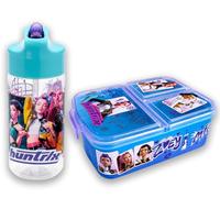 MARUKATSU Kpop - Set portapranzo per bambini con scomparti e borraccia da 410 ml, per bambini e bambine, contenitore per la scuola + borraccia riutilizzabile
