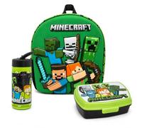 MARUKATSU Set zaino per bambini, portapranzo per bambini e bottiglia scolastica, design colorato, 31 x 25 x 11 cm, per bambini e bambine da 3 a 8 anni, materiale scolastico, multicolore, Grande