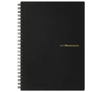 Maruman MNEMOSYNE - Taccuino 8,27 x 5,83 pollici (A5), a righe da 8 mm, 24 righe, 80 fogli, nero, 1 pezzo (N175)