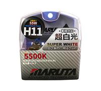 MARUTA SUPER WHITE H11 12V 55W 5500K Lampadina alogena ad effetto xeno - progettata in Giappone - faro, fendinebbia e luce di marcia diurna, lampadina di alta qualità a lunga durata in vetro al quarzo