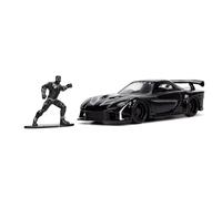 Marvel 1:32 Black Panther 1995 Mazda RX7 Widebody Auto Die-Cast & 1.65” Nero...
