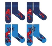 Marvel 4 Paia Calzini SPIDERMAN antiscivolo bambino, calze con gommini sotto il piede e spugna interna, casa e palestra, calzini caldi, idea regalo (IT, Numero, 27, 30, SPM1529_4 PAIA ASSORTITI)