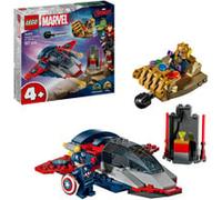 ǀ Marvel 76319 Capitan America Contro Thanos, Giocattolo Avengers con Aereo e 2 Minifigure dei Supereroi, Idea Regalo 4+, Giochi di costruzione Giocattolo Avengers con Aereo e 2 Minifigure dei Superer