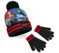 Marvel Accessori Invernali Set Bambino per Viaggi e Scolastici - Regalo Ragazzo (Avengers Neri 2 pezzi)