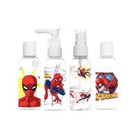 MARVEL - Astuccio Aereo Spider-Man Trasparente - Formato Compatto per Cosmetici Liquidi - Idea Regalo Divertente - Flacone Incluso - Accessorio Viaggio Ufficiale Marvel per Bambini