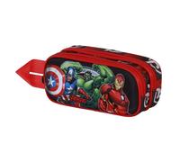 Marvel Avengers Almighty-Astuccio 3D Doppio, Rosso, 22 x 10 cm