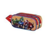 Marvel Avengers Attack-Astuccio 3D Doppio, Rosso, 22 x 10 cm