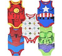 Marvel Avengers Baby Boys 5 Pack Sleeveless Bodysuits