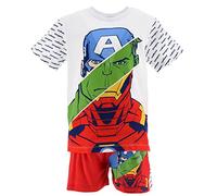 Marvel Avengers Bambino Maglietta e Pantaloncini (Bianco,8 Anni)