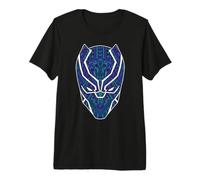 Marvel Avengers Black Panther Wakanda Line Art Hero's Mask Maglietta Premium