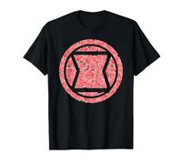 Marvel Avengers Black Widow Symbol Rose Filled Silhouette Maglietta