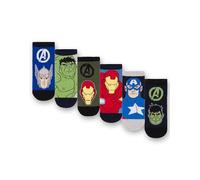Marvel Avengers Boys Confezione da 6 Calzini | Calzini per bambini Superhero Multicolore Athletic Character | Hulk Capitan America Iron Man Thor Graphic Calzature | Comodo calzino per bambini Set