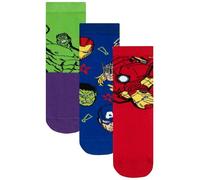 Marvel Avengers Calzini Ragazzo Pacco Da 3, Calzini Bambino Con Design Iron Man, Hulk E Thor, 27-30