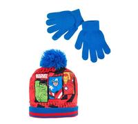 Marvel Avengers Cappello e Guanti da Ragazzi, Set Invernale per Bambino, Cappello e Guanti Avengers, Accessori Invernali per Ragazzo - Blu