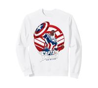 Marvel Avengers Captain America Sam Wilson Pop Art Portrait Felpa