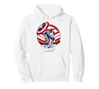 Marvel Avengers Captain America Sam Wilson Pop Art Portrait Felpa con Cappuccio