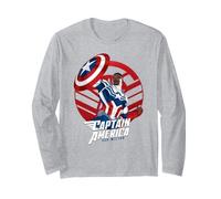 Marvel Avengers Captain America Sam Wilson Pop Art Portrait Maglia a Manica
